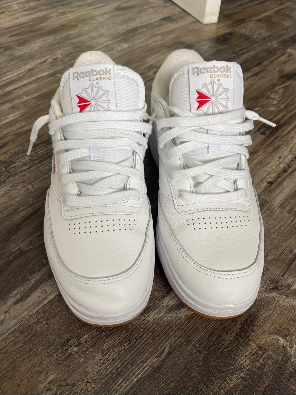 Reebok Classic Club C Double Revenge White Gum Sole Sneakers women’s 10